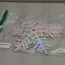 Fovths 6 Pieces Large White Snowflake Ornaments 12 Inches Plastic Christmas Snowflakes Decorations Glittered Hanging Snowflakes for Christmas Tree Decorations Indoor Outdoor Window Room