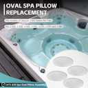 Sunluway 4 Pack 2472-828 Headrest Spa Pillow Replacement for All Jacuzzi J-200 Series Spa Models J-230 J-235 J-245 J-270 J-275 J-280 Oval Spa Pillow, Hot Tub Head Rest Pillow, Snap-in
