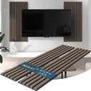 Acoustic Wood Wall Panels, Slat Wall Paneling for Home Living Room Decor, Soundproof Sound Dampening Absorbing Noise Reducing 3D Accent Panel-47.2 inch, Smoky Oak