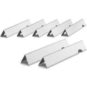 QuliMetal 66033 Flavorizer Bars for Weber Genesis II/ LX 400 Series Gas Grills, Porcelain Steel Heat Plates Replacement Parts for Weber 66033/ 66796, Stainless Steel, 17GA