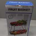 2 Tier Countertop Fruit Basket Bowl for Kitchen, Counter Fruits Veggies Snack Storage Holder Stand Rack Organizer, Detachable Metal Wire Bread Tray