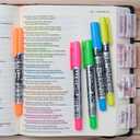 BLIEVE - Aesthetic Highlighters and Gel Pens With Soft Ink and Chisel Tip, Bible Highlighters and Pens No Bleed, Dry Fast Easy to Hold, for Bible Journaling Planner School Supplies (COLORFUL)