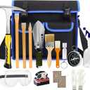 17PCS Geology Rock Pick Hammer Kit, 32oz Hammer & 3 PCS Digging Chisels Set for Rock Hounding, Gold Mining & Prospecting Equipment Tool with Multi-function Sholve, Compass, Whistle, Chisel