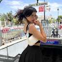 eoeoo Women's Flared Mini Skirt Stretchy High Waist Flowy Ruffle Hem Skater Skirt (Black, S)