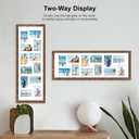 Hongkee 12x36 Picture Frame 2 Packs, Real Glass and Rustic Brown Wood Frame, Display Collage Pictures Twelve 4x6 With Mat or Pennant 12 x 36 Without Mat - Horizontal or Vertical Wall Mounting