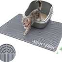 Pawtasy Cat Litter Box Mat,40" x 28" Extra Large Silicone Waterproof Litter Trapping Mat for Scatter Control Soft on Kitty Paws Non-Slip Easy to Clean (Grey)