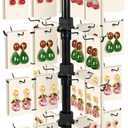 Jewelry Display for Vendors with 80 Hooks, 4 Tier Rotating Display Stand Earring Holder Organizer Adjustable Height, Earring Rack Keychain Necklace Bracelet Display for Retail