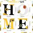 4 Pcs Bee Home Letters Wall Decor Wooden Bee Sign Wall Art Summer Decorations for Home Rustic Sunflower Hanging Art Farmhouse Hive Honeycomb Decorations for Living Room Kitchen Bedroom