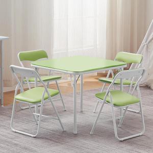 VECELO Kids Folding Activity Table and Chair Set, with Ultra Soft Padded Cushion, 5 Piece, Sage Green