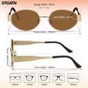 2 x STGATN 2 Packs Trendy Sunglasses for Women Retro Oval & Stylish Hexagon Gold Metal Sun Glasses UV Protection Vintage Shades