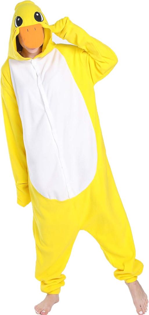 Markest Unisex Onesie for Adult and Teenagers Animal Yellow Duck Cosplay Costumes One Piece Pajama (Small)