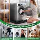 Foldable Washing Machine Drain Pan with Drain Pipe & 4 Anti-Vibration Pads, 31.5x31.5x4.7 Inch Portable Leak Proof Tray for Washer/Dryer, Non-Slip Waterproof Drip Pan with Raised Edge