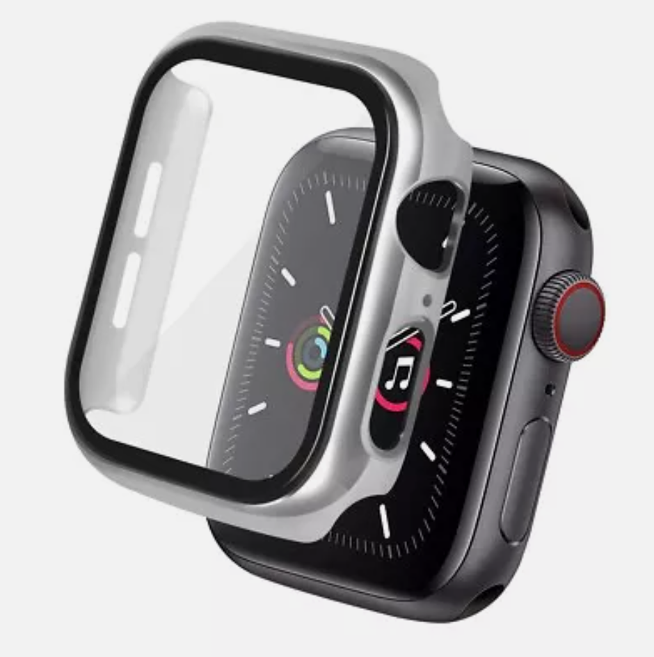 Plating Case with Glass Protector For Watch 40mm Series SE 6 5 4 Silver