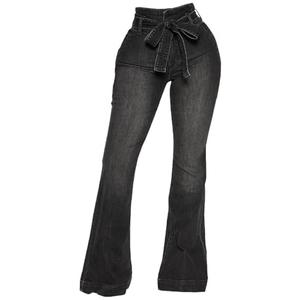 KDF High Waisted Flare Jeans for Women Bell Bottom Jeans with Belt for Women Stretch Wide Leg Jeans, XL