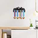 CREATCABIN Trail Running Medal Hanger Display Medal Holder Rack Sports Metal Hanging Awards Iron Small Mount Decor Awards for Wall Home Badge Race Runner Marathon Medalist Black 11.4 x 5.1 Inch