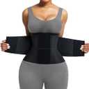 FeelinGirl Workout Waist Trainer Underbust Corsets Cincher Blet Hourglass Neoprene Body Shaper for Women Black L