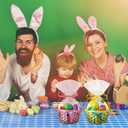 Hungdao Easter Bamboo Basket Sets Include Bulk Wiker Woven Basket with Handle,Raffia Grass Shred Paper,fillable Easter Eggs,Ribbon, Cellophane Bag for Kids Eggs Hunt Game Picnic Party Favors(12 Pack)