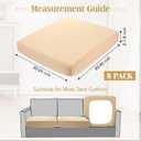 Newwiee 8 Patio Stretch Sofa Cushion Covers Outdoor Cushion Covers Replacement Couch Slipcovers Sofa Seat Cover Soft Chair Cover Furniture Protector for Pet (Ivory White,Waterproof)