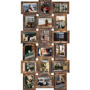 Jerry & Maggie 4X6 Collage Picture Frames for Wall Decor, 18 Opening Collage Wall Hanging for 6x4 Photo, Multi Picture Frame Set with One-piece Design Gold