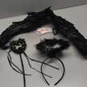 REDSTAR FANCY DRESS 3pc Dark Angel Costume for Women - Black Angel Wings, Angel Halo Headband and Fairy Wand Angel Accessories for Fallen Angel Costume Women - Angel Halloween Costumes for Women