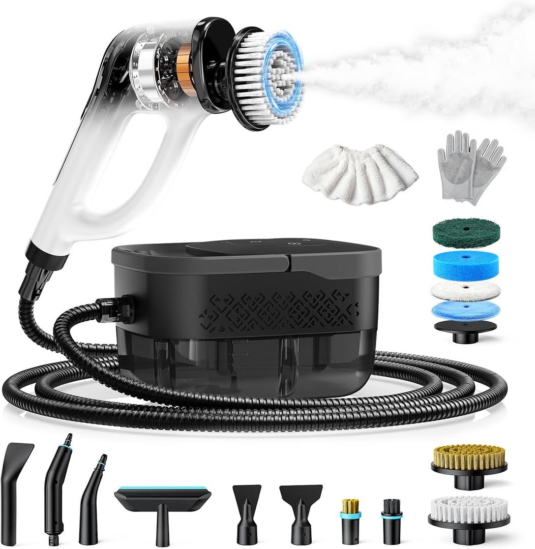 Steam Cleaner, Electric Spin Scrubber Portable Steamer for Cleaning