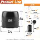 4-Pack Trailer Push Through Center Caps and Trailer Wheel Lug Sets - 4.25in Wheel Center Caps Matte Black Stainless Steel Hub Cap with 24 One-Piece Black 1/2-20 Lug Nuts for Truck RV​