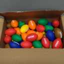 Oleitodh 96 Pcs Mini Football Sports Stress Ball Bulk Colorful Foam Sports Ball Kids Adults Football Sports Party Favor Ball Small Relaxable Balls for School Carnival Reward Party Bag Gift Fillers