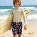 Idgreatim Boys Swim Trunks Quick Dry Shorts with Mesh Liner Size 6-14