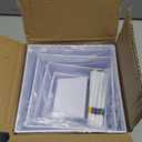 Nestable Buffet Risers - 6 Pcs White Acrylic Food Risers with Signs & Markers  Sturdy Dessert Table Display Stands for Parties, Catering, Jewelry & Collectibles (Easy-Store Stackable Cubes: 8", 7", 6", 5", 4", 3")