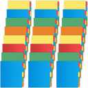 V-Opitos 24 Set 5-tab Index Dividers with 3 Holes Punched, Plastic Multicolor Dividers for 3 Ring Binders, 120 Pcs Dividers for School & Office Supplies