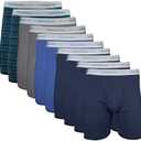 Gildan Mens Underwear Boxer Briefs, Multipack Size XL Mixed Navy (Pack of 10, Classic Length)