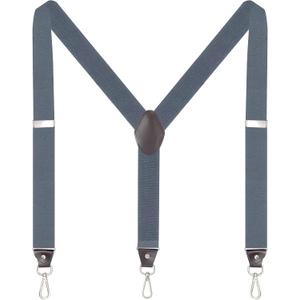 Men's Suspenders with Swivel Hooks and Elastic Straps Y-back, for Heavy Duty, Big and Tall