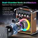 Karaoke Machine for Adults with 2 Wireless Microphones, Portable Bluetooth 5.3 Speaker with Bass/Treble/Echo Adjustment, PA System with Remote Control, Supports TWS/TV/TF Card/USB/AUX (Wood)