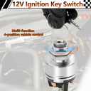 4 Position Universal Key Ignition Switch, Ignition Switch with Key Fit Car, Forklift, Trailer, Truck, Tractor and More, Starter Switch 12V Acc/Off/IGN/Start