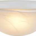 Aspen Creative 23140-11 Etched Alabaster Transitional Style Replacement Glass Shade for Medium Base Socket Torchiere Lamp, Swag Lamp and Pendant, 15-1/2" Diameter x 5-1/2" High, 1 Pack