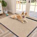 OLANLY Front Door Mat Indoor Outdoor Entrance, Waterproof Heavy Duty Doormat, Fade Resistant, Low Profile, Easy Clean Patio Porch Welcome Floor Mats for Entry, 47x30, Beige