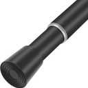 2 x Black Adjustable Shower Curtain Rod 28-77 Inches 1pc, 7/8" Diameter Anti-slip Heavy Duty Tension Spring Curtain Rod No Drill for Windows Bathroom Kitchen Closet Doorway 22TD28-77BLK