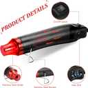 1 Pc Heat Gun for Crafts Mini Portable Handheld Hot Air Gun for DIY Crafts Embossing Epoxy Resin Shrink Wrapping Vinyl Wrap Drying Paint Clay Cup Turner Candle Making, 300w, Black