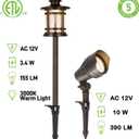 hykolity 8 Pack Low Voltage LED Landscape Kits, 12V-15V Pathway Flood Light Kits, 10W 390LM and 3.4W 155LM Wired for Outdoor Yard Lawn, Die-cast Aluminum, 50W and 30W Equivalent
