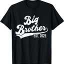 Big brother est. 2025 for pregnancy announcement or new baby T-Shirt, Size M (Youth)