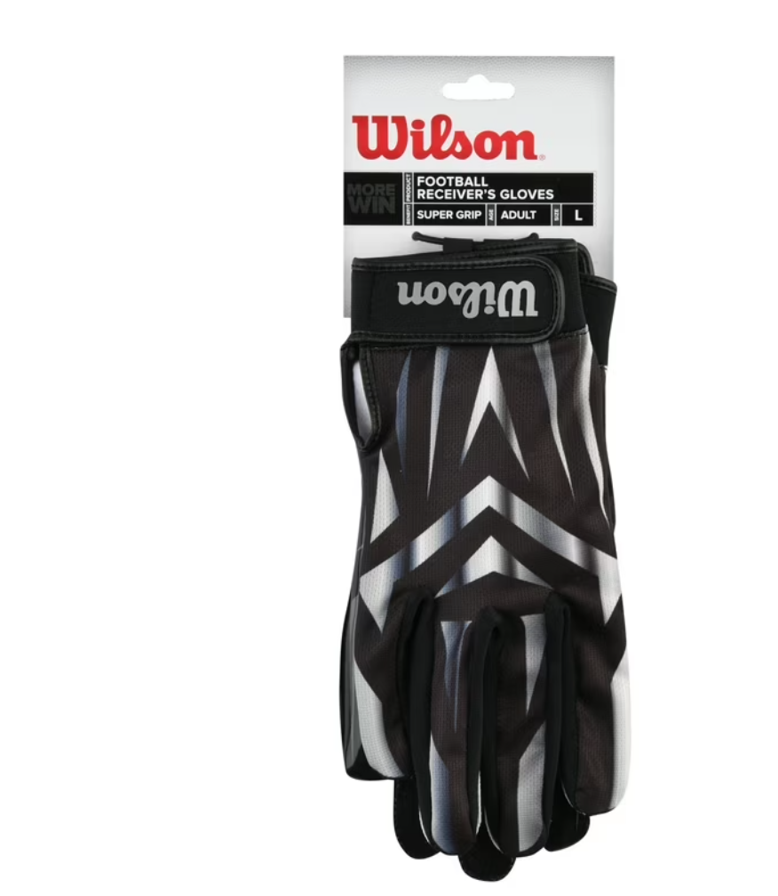 Wilson Receiver Football Gloves, Adult, M