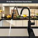 Hibbent Pull Down Spray Head, NSF/ANSI/CAN 61 & CUPC Certified 3-Function Spray Nozzle, 15 Adapters, Kitchen Sink Faucet Head Replacement Compatible with Moen, Delta, Kohler, Oil-Rubbed Bronze