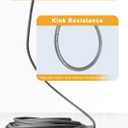OCPTY 100FT 3/8" Flexible Pressure Washer Hose 4800 PSI, Non Marking Steel Wire Braided Kink Resistant Hose, Cold/Hot Water 275F, Power Washer Replacement Hose with 3/8" Quick Connect Adapter,Gray