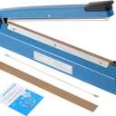 16 Inch Impulse Heat Sealer Manual Bags Sealer Sealing Machine Heating Closer for Plastic PE PP Mylar Poly Foil Bags Home Restaurant Food Storage with Extra Replace Element