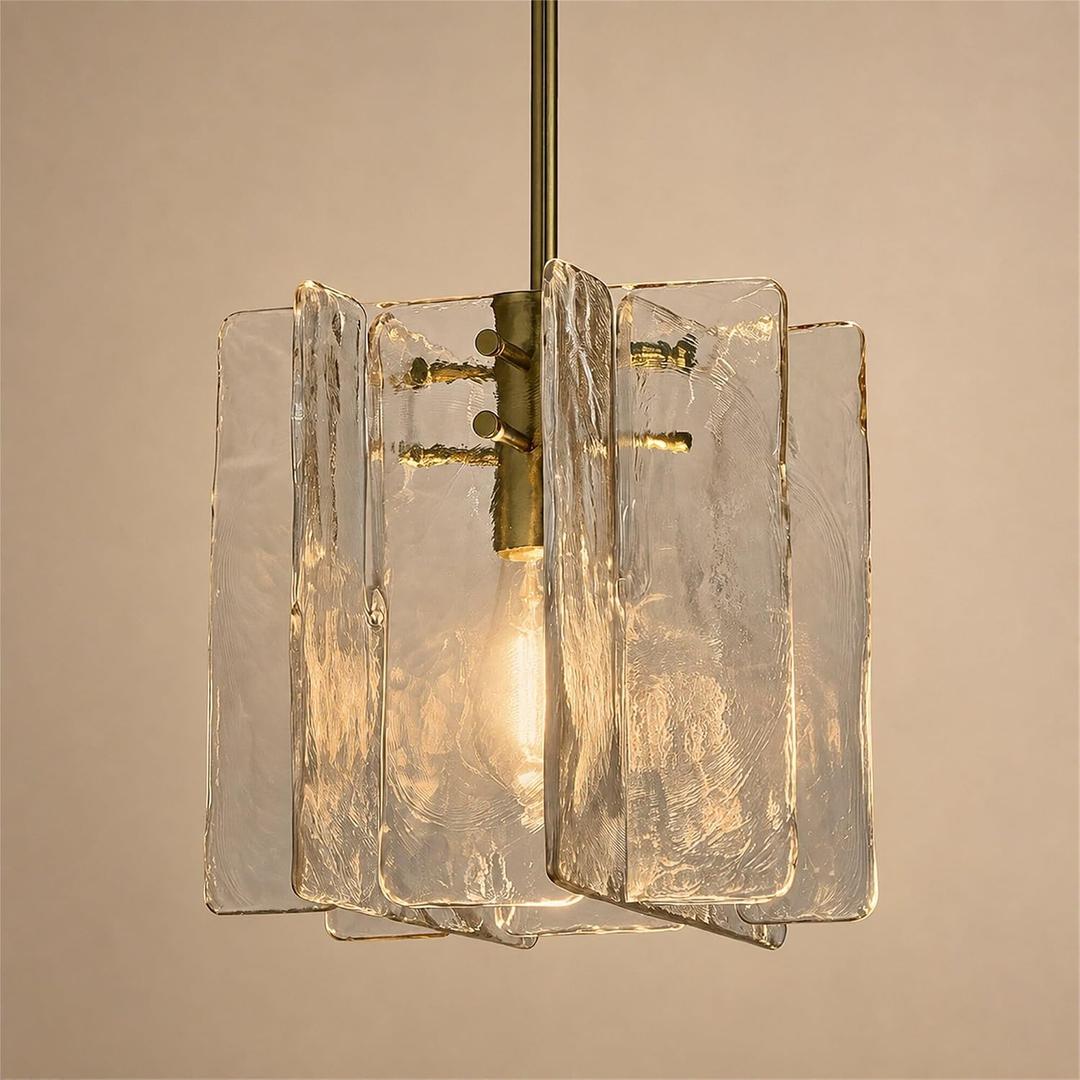10 Inch Glass Pendant Lights Kitchen Island, Adjustable Height