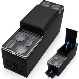 Center Console Between Seat Organizer for Minivans,SUVs,Compatible with Jeep CJ-5 1976-1983, CJ-7 1976-1986,Wrangler YJ 1987-1995, Console Organizer Storage Box with Cup Holders,phone storage,drawers