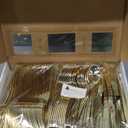 WDF300 Pieces Gold Plastic Silverware - Heavy Duty Disposable Cutlery Set Plastic Gold Silverware Set Includes 100 Forks, 100 Spoons, 100 Knives for Party Valentines Day