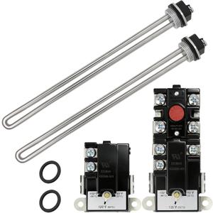 Electric Water Heater Repair Kit, suitable for most electric water heaters. Includes two TOD-type thermostats, two 4500W 240V heating elements, water heater replacement parts