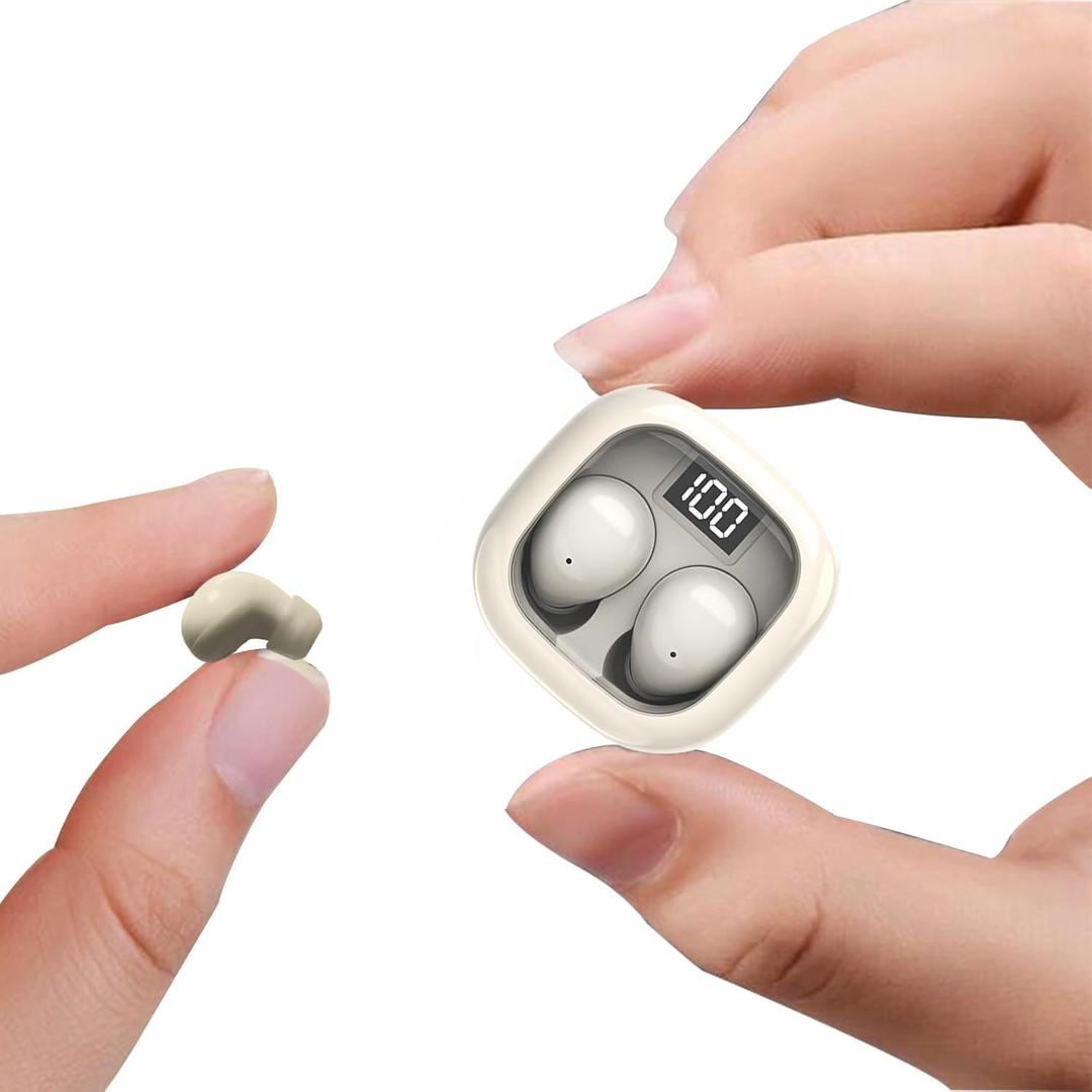 Smallest Invisible Mini Earbuds Wireless Bluetooth, Low Profile Micro Tiny Discreet Hidden Earbuds for Work, Small Headphones, Invisible Sleep Wireless Earphone IPX5 Waterproof for Small Ear Canals (Skin)