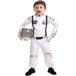 Spooktacular Creations Halloween Astronaut Costume for Kids, Unisex Astronaut Outfit, Toddler Pilot Jumpsuit for Themed Party (3T (3-4 YRS), White)